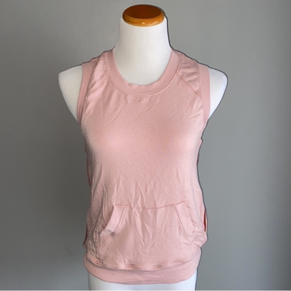 David Lerner S Pink Sleeveless Pullover with Side Piping  NWT